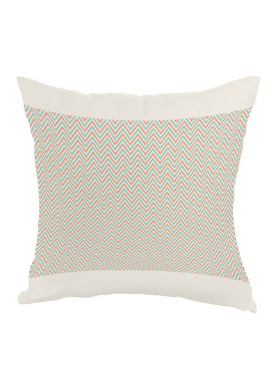 اشتري Zigzag Lines Printed Pillow cover Green/Pink/White 40 x 40cm في مصر