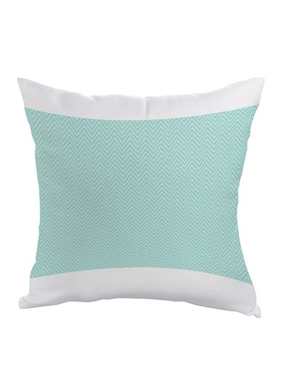 اشتري Zigzag Lines Printed Pillow cover polyester Green/White 40 x 40cm في مصر