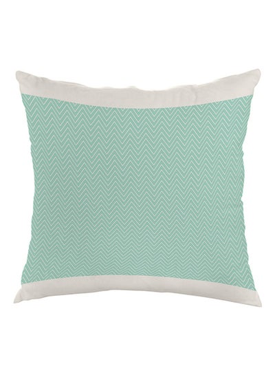 Buy Zigzag Lines Printed Pillow Green/White 40 x 40cm in Egypt