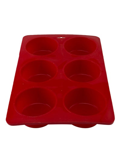 Buy 6-Hole Muffin Mould Red 32x21.5x4cm in UAE