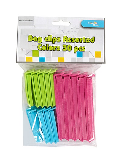 Buy 30-Piece Colour House Bag Clips Blue/Green/Pink 10centimeter in UAE