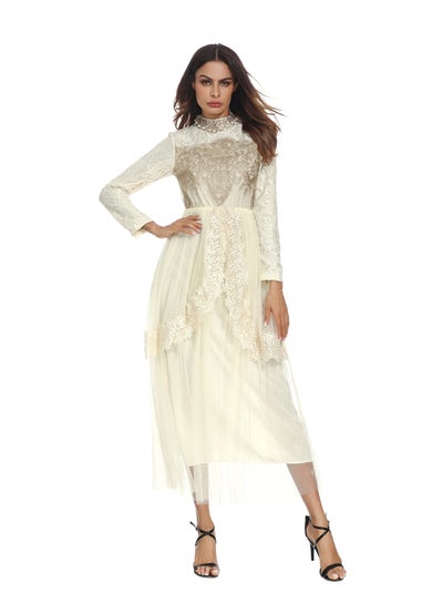 Buy Long Sleeves Dress Off White in UAE