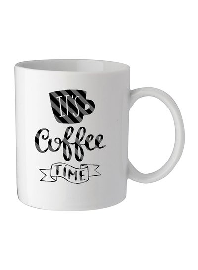 اشتري قدح قهوة بطبعة إتس كوفي تايم أبيض/أسود 11.5x10.5x10.5سنتيمتر في الامارات