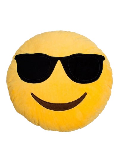 Buy Cool Guy Emoji Pillow Yellow 13inch in Saudi Arabia