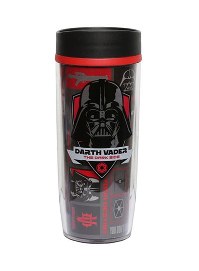 Buy Darth Vadar Design Travel Tumbler Black/Red in UAE