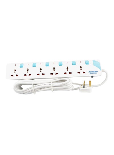 Buy 6-Pin Universal Power Extension Cable White/Blue 5meter in UAE