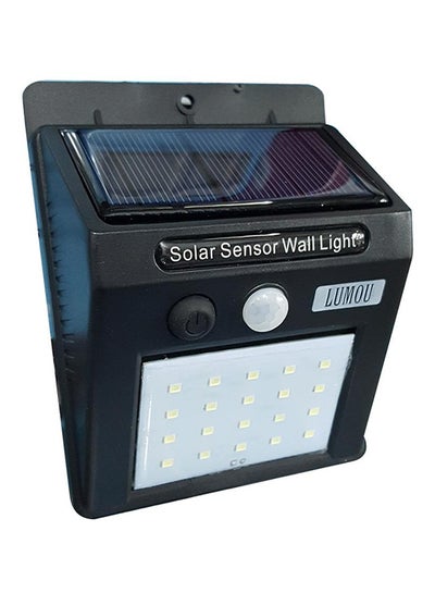 Buy LED Solar Sensor Wall Lamp Black 95x124x48mm in Saudi Arabia