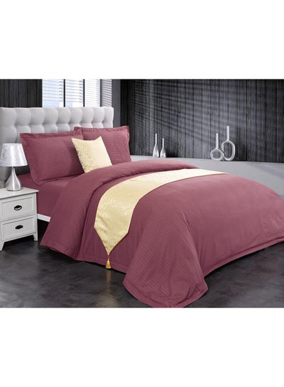 Buy 6-Piece Comforter Set Cotton Pink/Yellow Double in Saudi Arabia