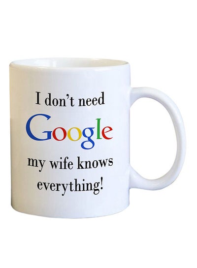 Buy Funny Husband Quote Printed Coffee Mug White/Black/Blue in UAE