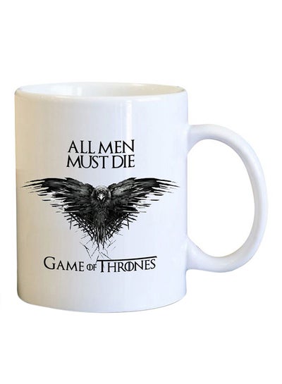 Buy All Men Must Die Game Of Thrones Printed Coffee Mug White/Black in UAE