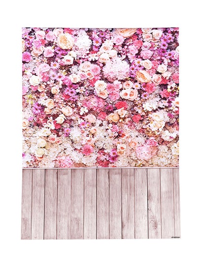 اشتري خلفية أستوديو للتصوير الفوتوغرافي بنمط خشب على هيئة زهور متعدد الألوان في السعودية