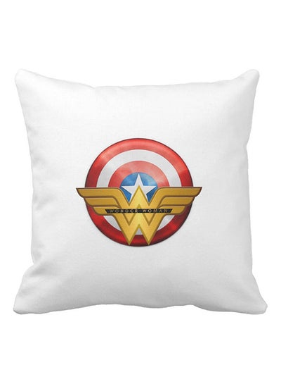 Buy Wonder Woman Printed Pillow White/Red/Yellow 40x40centimeter in UAE