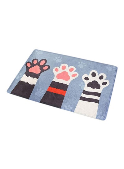 Buy Cat Claw Design Doormat Blue/White/Grey 60x40centimeter in UAE