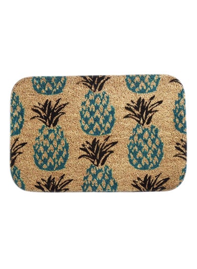 Buy Pineapple Printed Doormat Beige/Brown/Blue 60x40cm in UAE