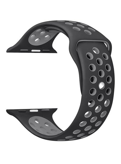 Buy Silicone Replacement Band For Apple Watch Series 3/2/1 38mm Black/White in UAE