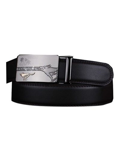 Buy Automatic Closure Leather Belt Black in UAE