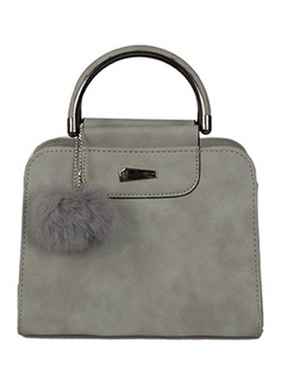 Buy Leather Shoulder Bag Grey in UAE