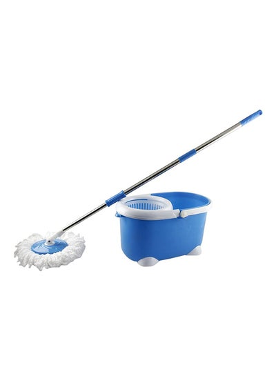 Buy Mop 360 Degree Rotating Mop With Bucket Blue/White in UAE