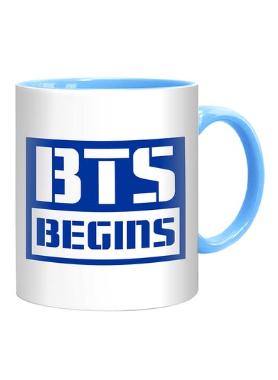 Buy BTS Begins Quality Mug White/Deep Blue/Light Blue 10centimeter in UAE