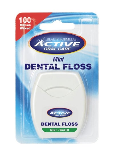 Buy Active Oral Care Mint Dental Floss White 100meter in UAE