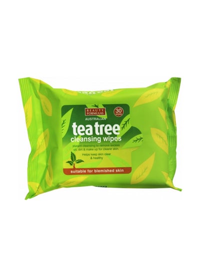 Buy 30-Sheets Tea Tree Cleansing Wipes White 30 Pieces in UAE