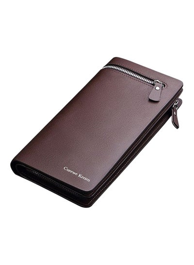 Buy Exclusive Zipper Wallet Brown in UAE