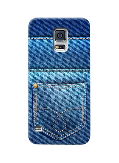 Buy Thermoplastic Polyurethane Jeans Pattern Case Cover For Samsung Galaxy S5 Blue in UAE