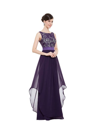 Buy Sleeveless Elegant Maxi Dress Purple in UAE