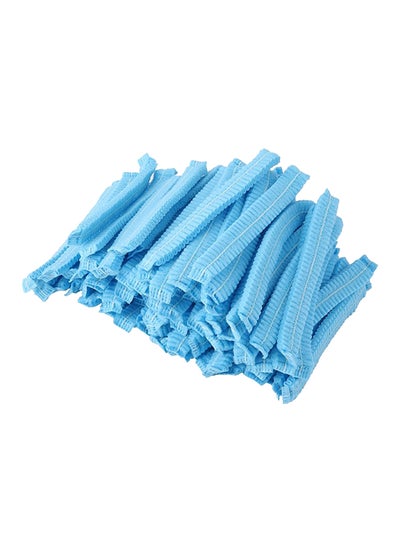 Buy Disposable Head Cover Mob Hair Cap Count 100 Light Blue in UAE