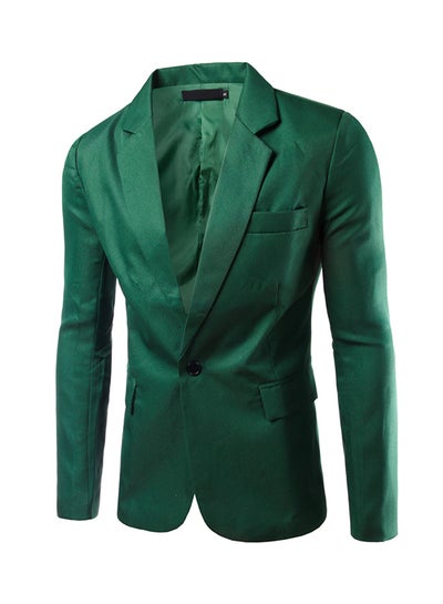 Buy British Style Slim Fit Plus Size Blazers Green in Saudi Arabia