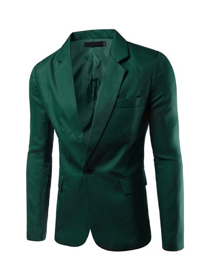 Buy British Style Slim Fit Plus Size Blazers Dark Green in Saudi Arabia