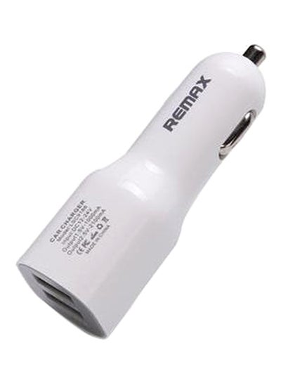 Buy Dual Port USB Car Charger For Mobile Phone White in Saudi Arabia