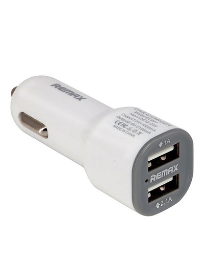 Buy Dual Port USB Car Charger For Mobile Phone White in Saudi Arabia