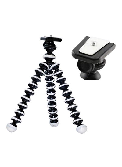 Buy Mobile Phone Stand Flexible Tripod Mount Black/White in UAE