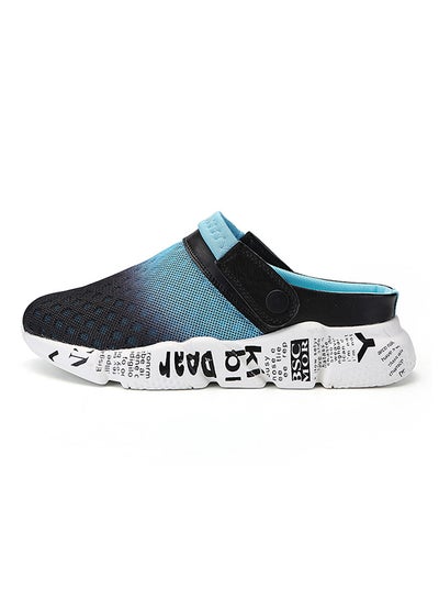 Buy Mesh Detailed Slippers Blue/Black/White in Saudi Arabia