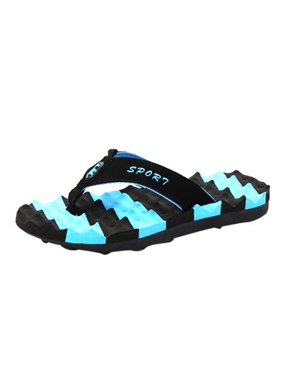 Buy Light Weight Massage Thong Flip Flops Blue/Black in Saudi Arabia