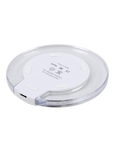 Buy Wireless Fast Charging Charger With Micro USB Cable White/Clear in Saudi Arabia