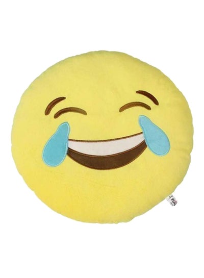 Buy Smiley Emoticon Cushion cotton Yellow/Brown/Blue in Saudi Arabia