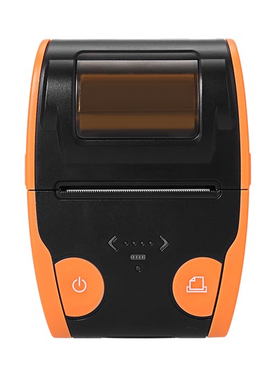 اشتري ماكينة إيصالات صغيرة محمولة لاسلكية بطابعة تعمل بالبلوتوث للهاتف المحمول أسود/برتقالي مضيء لامع في مصر