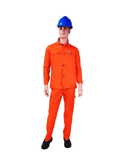 Buy Safety Pants And Shirt Set Orange XL in UAE