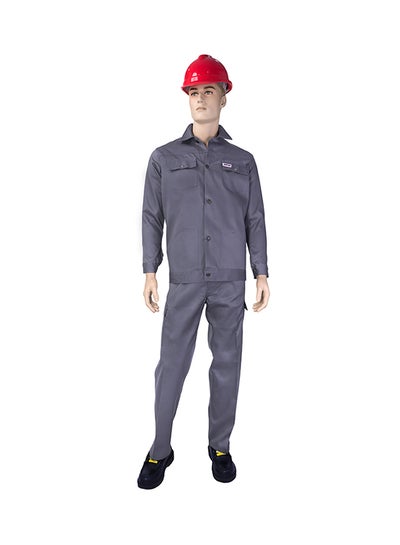 Buy Safety Pants And Shirt Set Grey 3XL in UAE