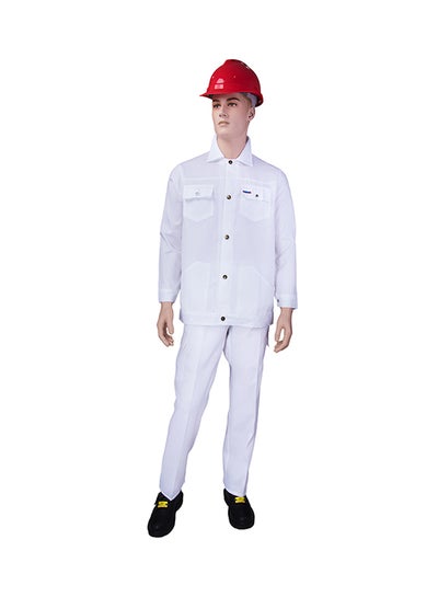 Buy Safety Pants And Shirt Set White 2XL in UAE