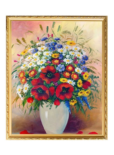Buy 6-Piece Wild Chrysanthemum Bonsai Theme Oil Painting Canvas Set Multicolour in UAE