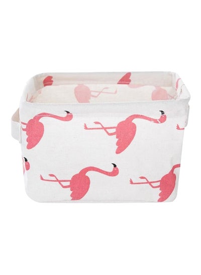 Buy Bath Storage Basket Pink/White 21x16.5x13cm in Saudi Arabia