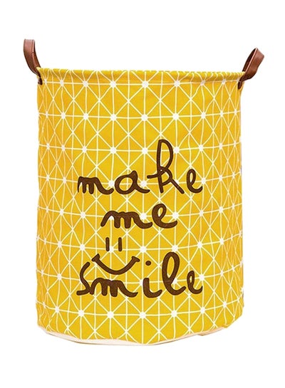 Buy Laundry Hamper Yellow/Brown/White 35cm in Saudi Arabia