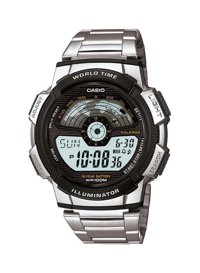اشتري ساعة يد رقمية كوارتز AE-1100WD-1AVDF - مقاس 44 مم - لون فضي للرجال في السعودية
