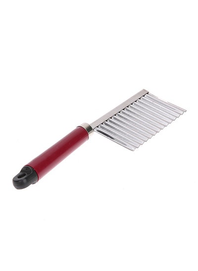 Buy Crinkle Wavy Potato Chips Slicer Red/Silver in UAE