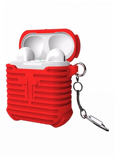 Buy Protective Case Cover With Key Chain For Apple AirPods Red in Saudi Arabia