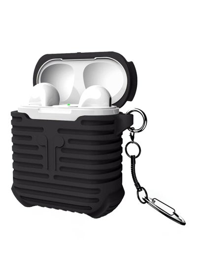 Buy Protective Case Cover With Key Chain For Apple AirPods Black in Saudi Arabia
