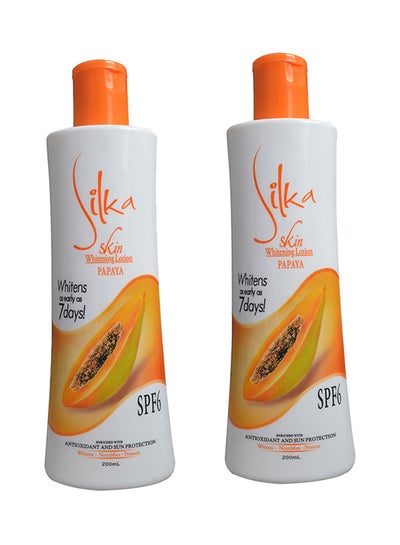 Buy 2-Piece Papaya Skin Whitening Lotion SPF6 2 x 200ml in Saudi Arabia